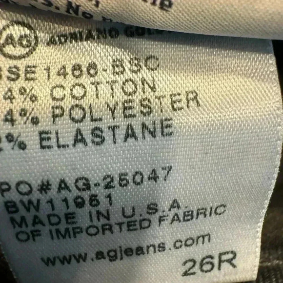 AG Adriano Goldschmied black leather look jeans. Zipper on front pockets size 26 - Picture 5 of 13